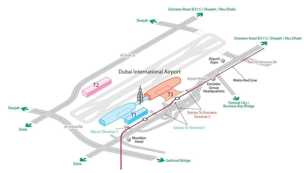 dxb ਹਵਾਈ ਅੱਡੇ ਦਾ ਨਕਸ਼ਾ