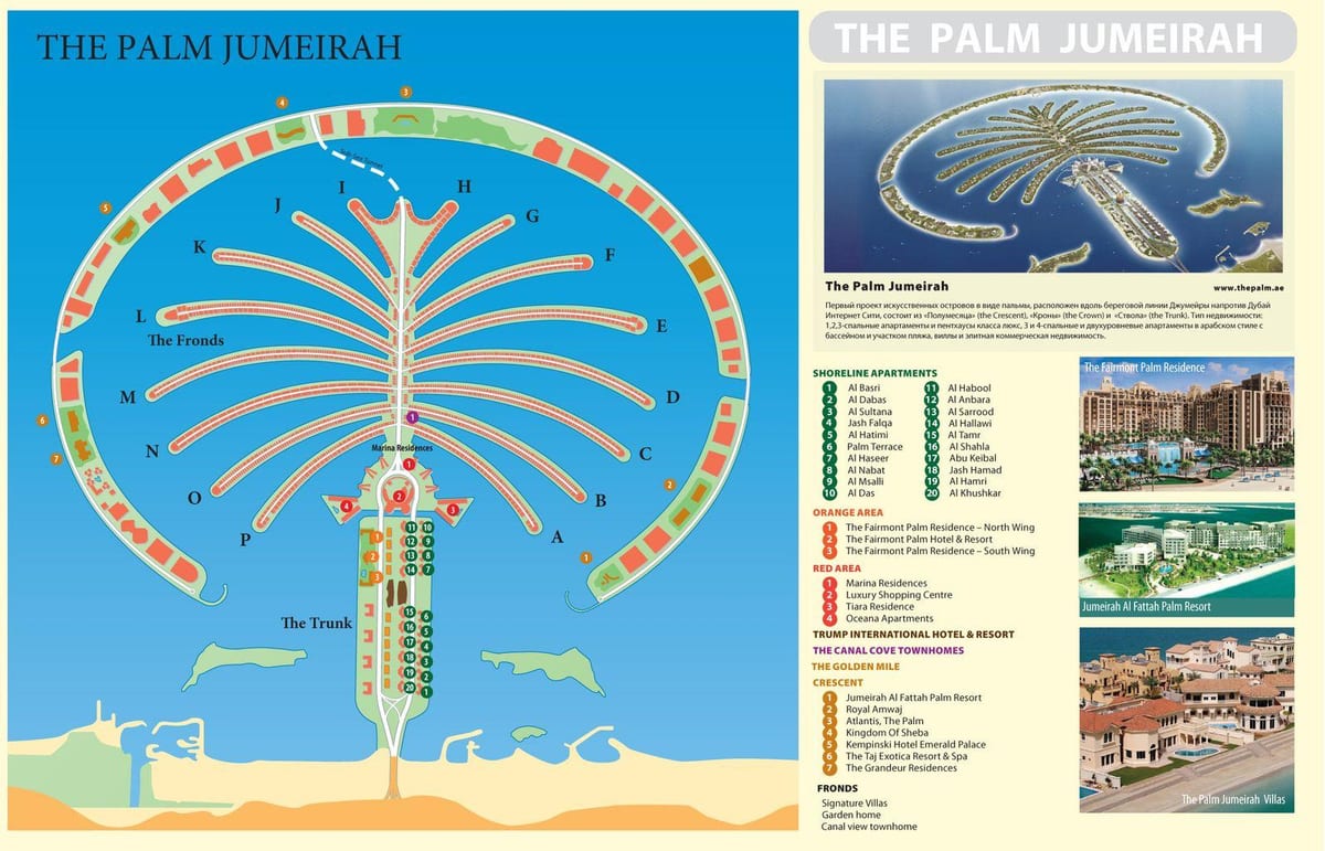 ਨਕਸ਼ਾ ਦੇ Palm Jumeirah ਦੁਬਈ